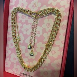 Pink Linen Butterfly Necklace